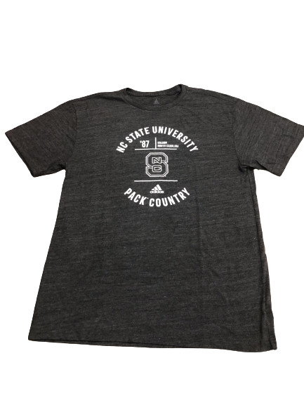 Футболка Adidas NCAA NC State Wolfpack Large Tri Blend S/S Серая/белая Sz L ED034