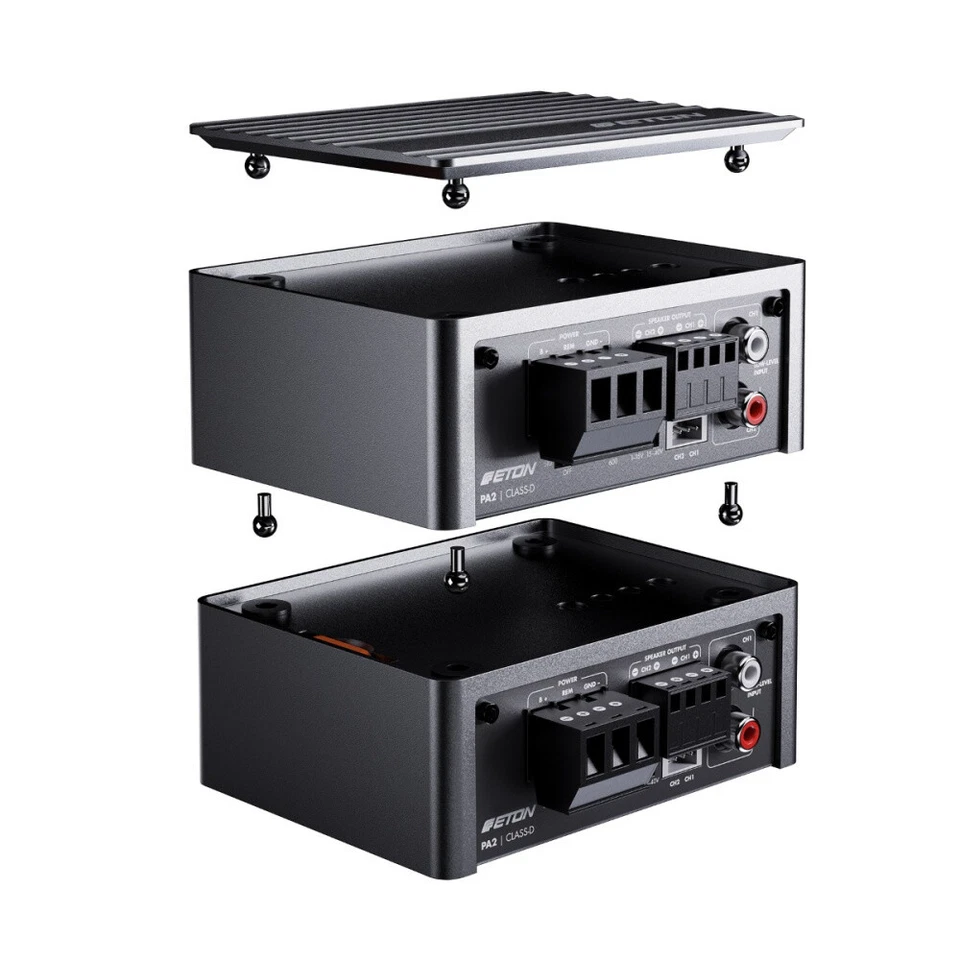 Eton PA2 kleine 2-Kanal Endstufe Verstärker Mini direkt hinter Radio - Bild 4 von 4