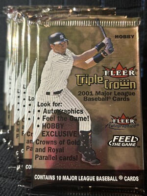 2001 FLEER TRIPLE CROWN BASBALL HOBBY 11 PACK LOT PUHLS+ICHRO #/RC POSS 110 CRDS