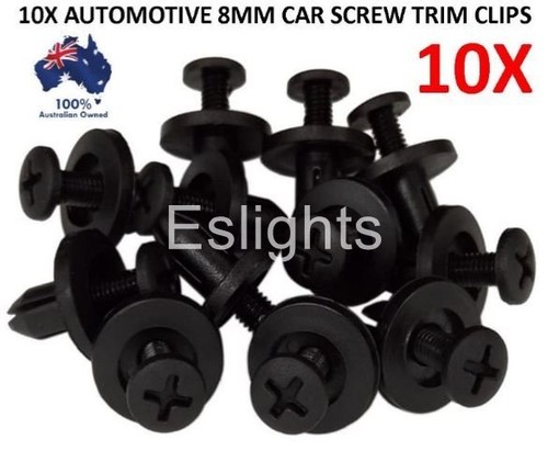 10X CAR PLASTIC 8MM SCRIVET SCREW CLIPS FIT DOOR BOOT TRIM PANELS ...