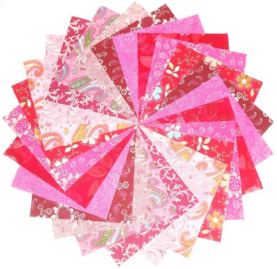 40 5'' Quilting Fabric Squares Pretty Pinks and Reds/ Beautiful/BUY IT NOW!!