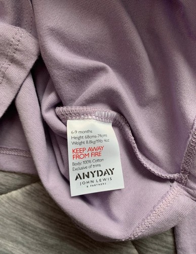 John Lewis long sleeve top Colour Lilac Size 6-9 Months - Picture 5 of 5