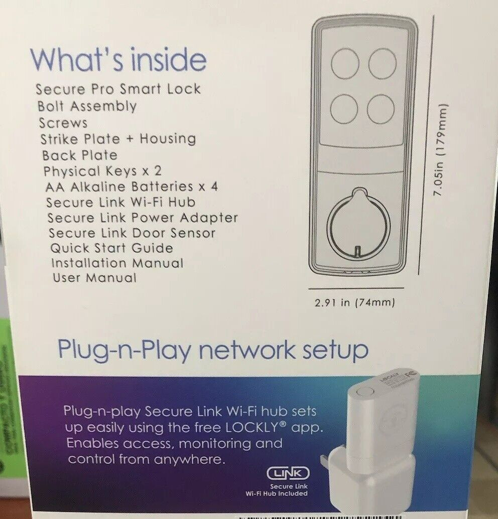 Lockly Deadbolt Smart Door Lock Bluetooth Fingerprint WiFi  PGD728WSN Fact Seal