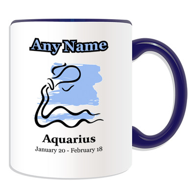 Personalisierte Geschenk Farbe einfache Zeichnung Wassermann Tasse Spardose Tasse Sternzeichen Tee