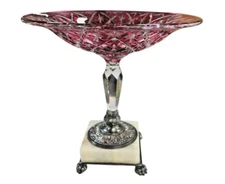 PAIRPOINT SIGNED FINE ARTS LINE BELLEVUE CUT ROSARIA GLASS COMPOTE RARE