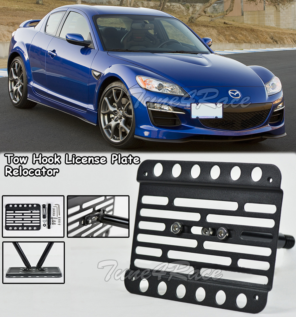 For 09-11 Mazda RX-8 Front Bumper Tow Hook License Plate Relocator