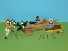 playmobil Eskimos mit Kajak & 2 Hundeschlitten aus dem Eismeer Nordpol Konvolut