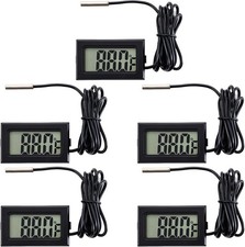 5 PCS Digital LCD Thermometer with Probe for Fridge and Water Temperature