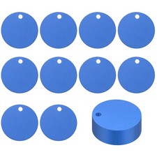 25Pcs 1.6" Metal Round Stamping Blanks Tags Blank Tag with Hole Blue