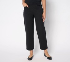 AnyBody Regular All-Stretch Twill Straight Leg Ankle Pants Size XL Black A683177