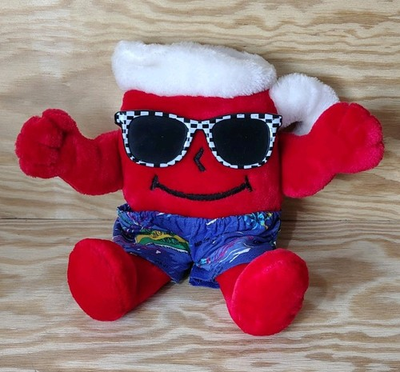 #ad #ad Vtg 1983 Koolaid Kool Aid Man 12quot; Awesome Dude Plush Toy in Shorts Sunglasses $25.00