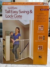 North States Tall Easy Swing  Lock Baby  Pet Gate 36" Extra Tall, White NEW OB