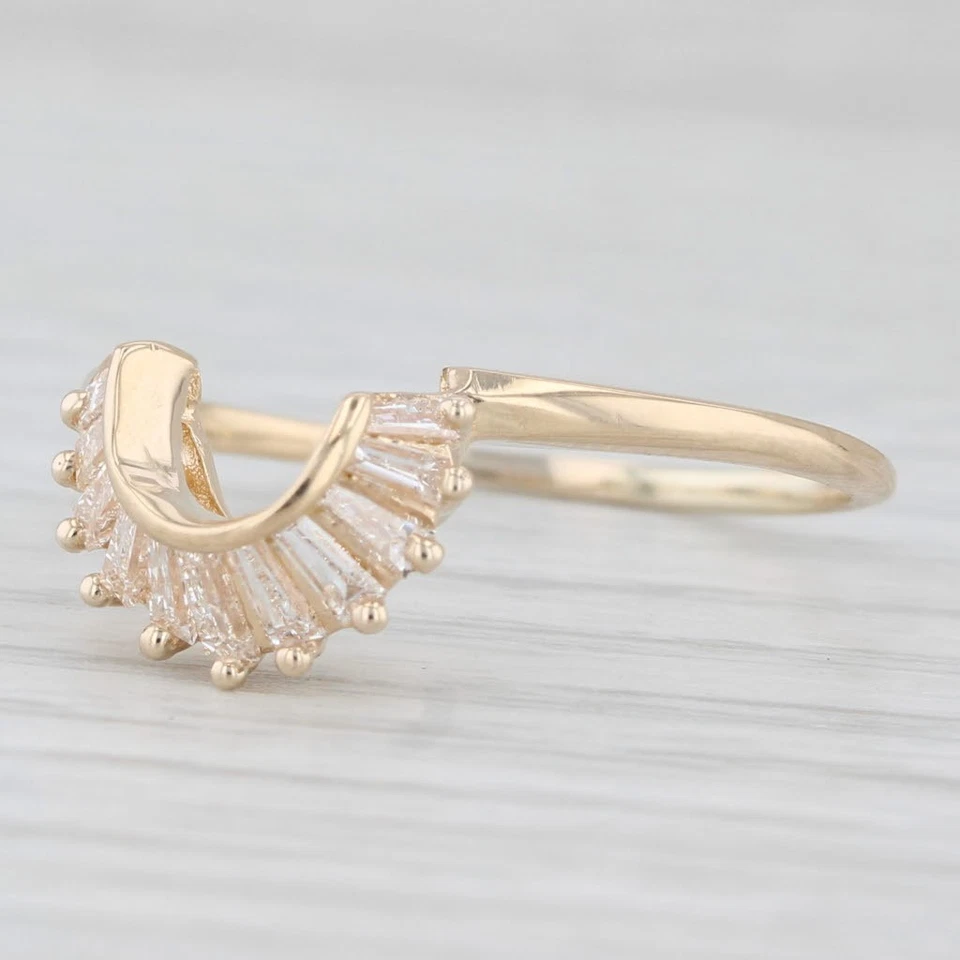 Anillo baguette de diamantes de 0,43 ctw potenciador oro amarillo de 14 k talla 10,25 boda Foto 2 de 4
