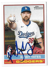 2025 TOPPS HERITAGE KIRBY YATES ANGELS DODGERS AUTOGRAPHED SIGNED BASEBALL CARD