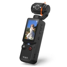 Vlogging Camera with 180 Rotating Lens, Pocket Body Camera with Audio Black