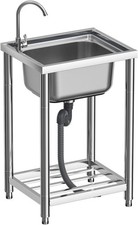 Stainless Steel Single Bowl Commercial Restaurant Kitchen Sink Free Standing