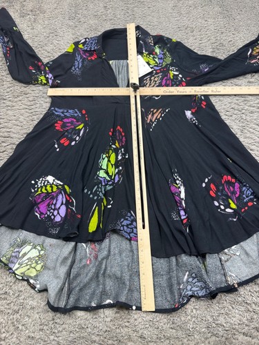 Free People Top Women Small Field Of Butterflies Floral Hi Low Tunic Dress NWT - Picture 5 of 10