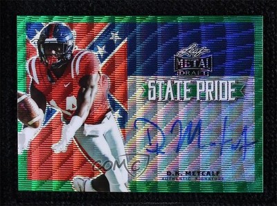 2019 Leaf Metal Draft State Pride Green Wave 2/5 DK Metcalf Rookie Auto RC uk2