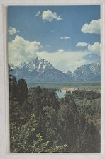 Postcard....Grand Teton Mountain & National Park in Wyoming, Chrome 