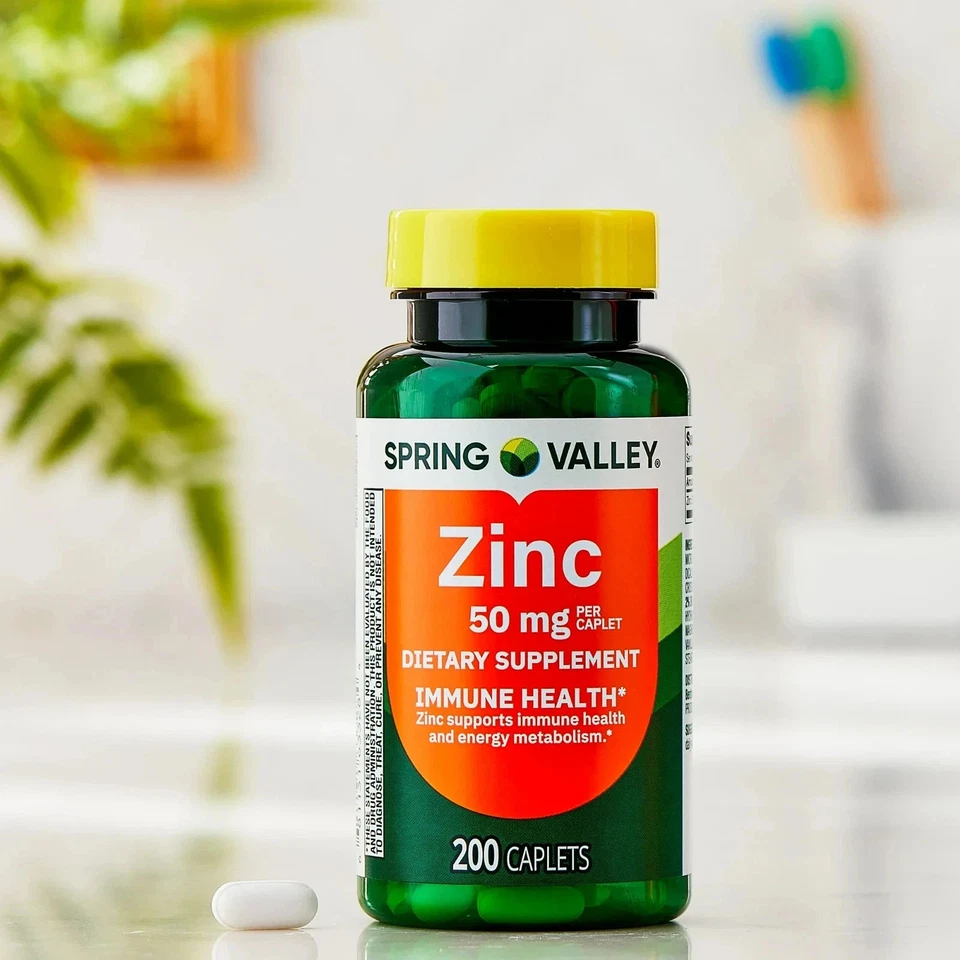 Spring Valley Zinc 50mg Caplets- 200 Count new free shipping - Image 4 of 4