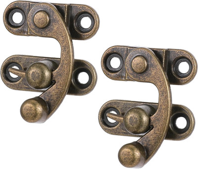 2Pcs Bronze Mini Swing Arm Clasp Latch Antique Vintage Lock Clasp Left Right Lat