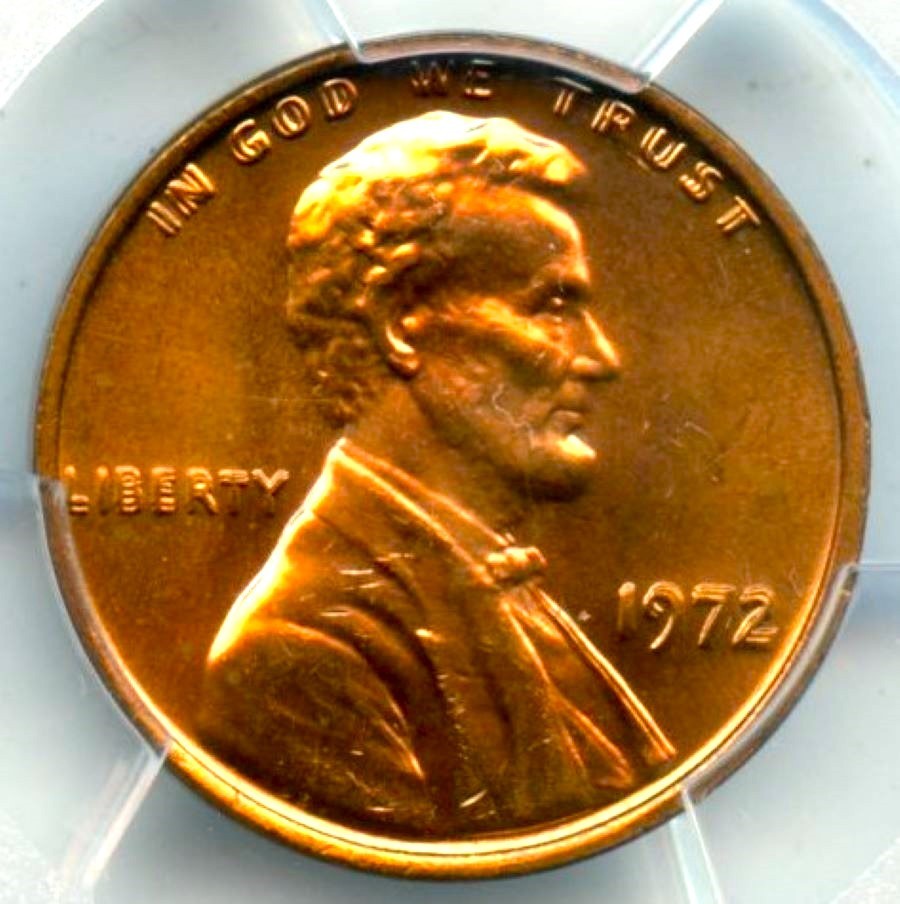 1972 Double Die Obverse Lincoln Cent, PCGS MS65RD