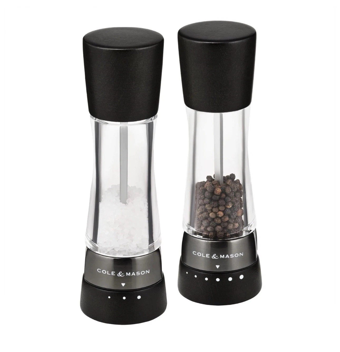 Cole & Mason Derwent BlackWood Salt Pepper Mill Gourmet Precision Adjustable Set