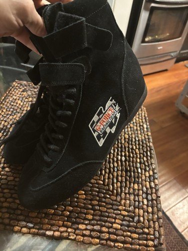 G Force Racing Gear Black Suede Midtop Shoe Sfi Size 10 - Foto 5 di 7