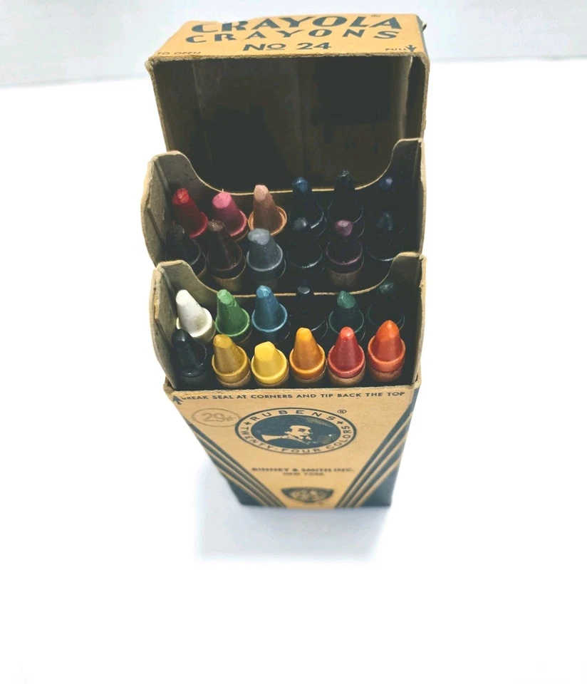 Antique Rubens Crayola Crayons by Binney and Smith 24 count  Nice Vintage  - Image 3 of 4