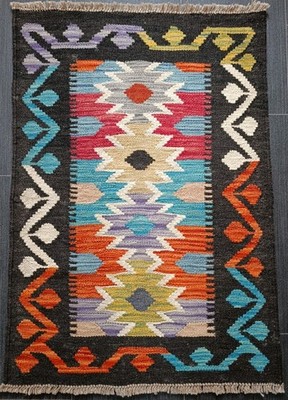 Tribal Handgeknüpfter Afghan Teppich Kelim Teppich Traditionell Orientteppich Wollteppich, 85x59 CM