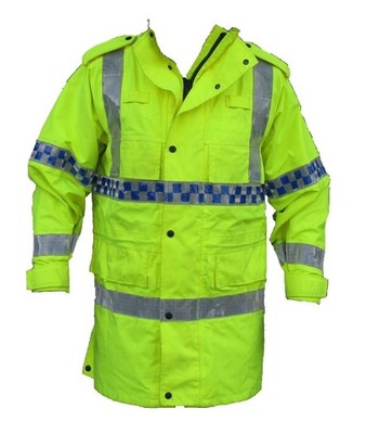 Hi-Vis Goretex wasserdichter Regenmantel 3/4 Länge Security Marshal Events HVGC01B