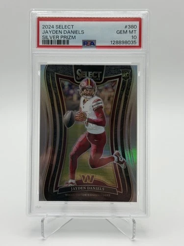 2024 PANINI SELECT JAYDEN DANIELS #380 SILVER PRIZM ROOKIE CARD PSA 10 GEM MINT