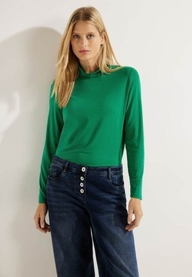Cecil long sleeve shirt with stand-up collar in the color easy green