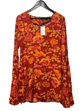CIDER Retro 70s Theme Floral Long Sleeve Mini Dress Tunic Groovy Trad Wife NWT