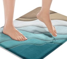 Bath Mat Abstract Beach Washable Floor Rug Bathroom Decorations 18x30 Inch