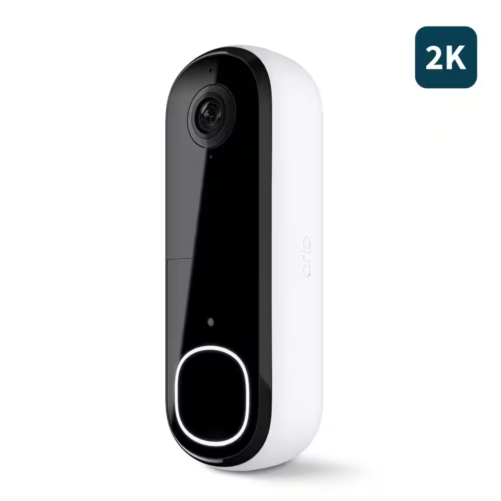 2K Smart Video Doorbell Camera with Head - Wired/Wireless 2nd Gen-image