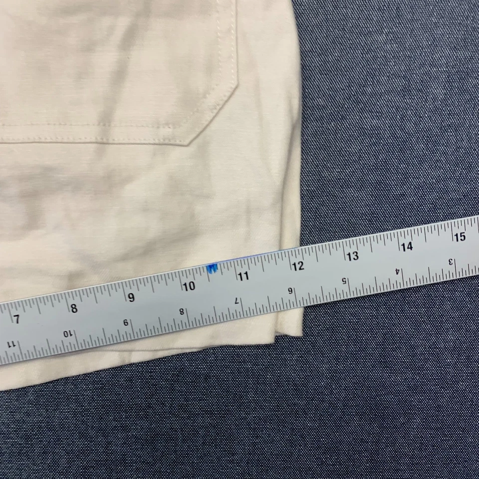 Pantalones cortos para mujer Maeve by Anthropologie talla 30 crema The Colette mezcla de lino Foto 4 de 4