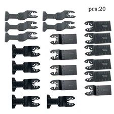 20Pcs Multi-Tool Oscillating Blades 1-3/8" & 1-3/4" 4 Types Cutting Blades Kit