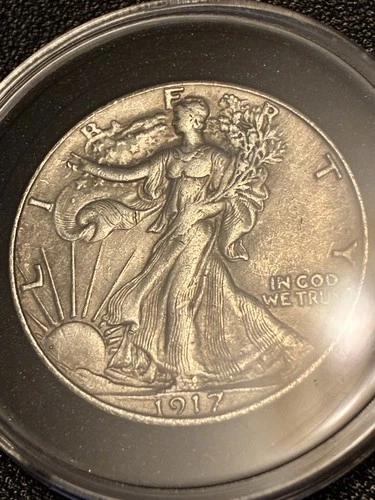 1917 Walking Liberty Half Dollar XF. Very Good Detail. Great Coin.