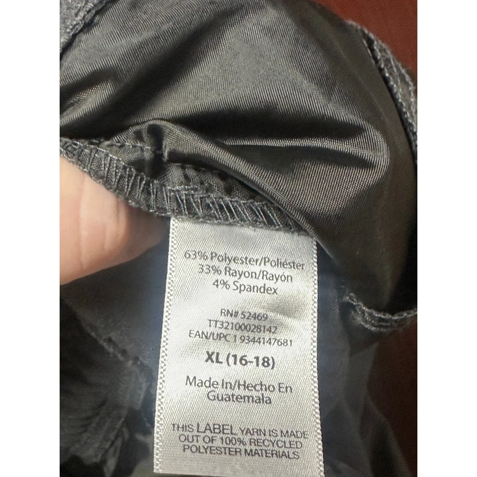 Time and Tru Women's Gray Elastic Waist Pants XL Relaxed Fit Mid Size Business - Image 4 of 4