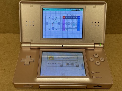 Nintendo DS Lite Nintendogs Rose Gold Pink Paw Print Console & Super Mario Bros - Picture 8 of 16
