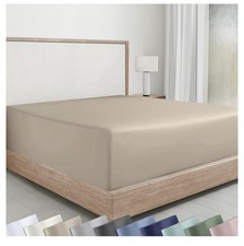California Design Den King Fitted Sheet Only Deep Pocket - Beige