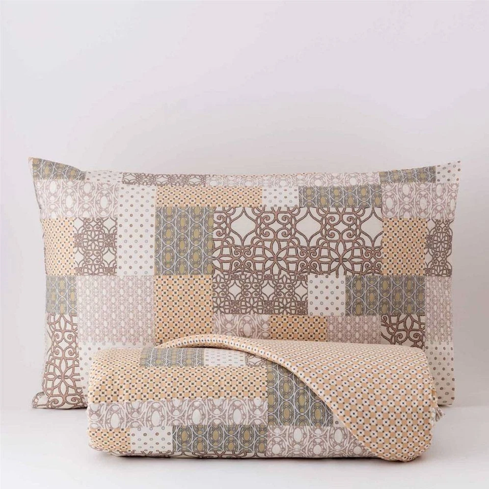 Housse de couette double RIVIERA Mitique avec taies d'oreiller beige - Photo 1/1