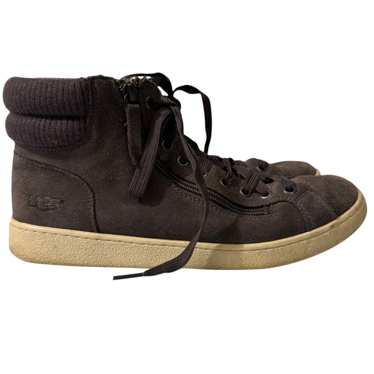 Ugg Women's Olive High Top Grey Suede Trainer Sneakers Size Retro Classic