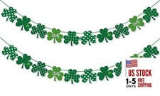 Shamrock Banner for St. Patrick  s Day Decorations Green Shamrock Clover
