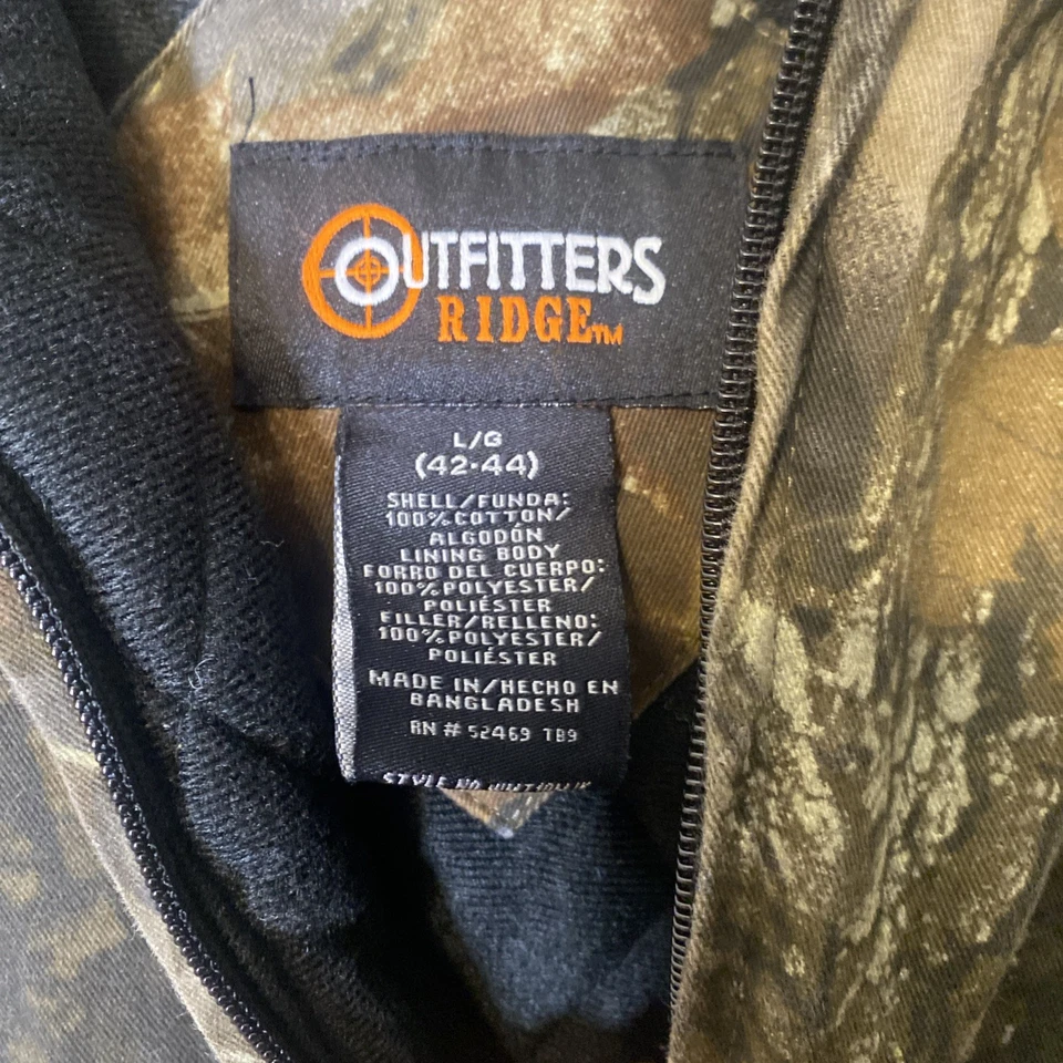 Outfitters Ridge Zip Coat Jacket Camo Hunting Work L 42-44 insulated - Image 2 of 4