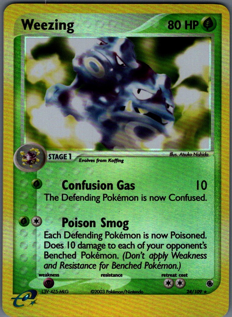 Weezing Reverse Holo Rare Ruby and Sapphire 24/109 NM