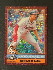 Nacho Alvarez Jr 2025 Topps Heritage Chrome Rookie Burgundy Sparkle Braves 