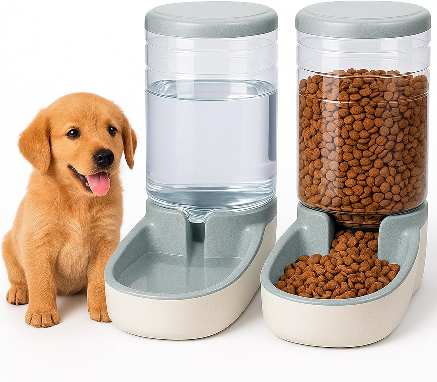 Dispenser Cibo Gatti e Cani Automatico 3.8L - Set 2 Unità Crocchette