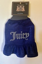 JUICY COUTURE  Pets Dog  Navy Blue Terry Dog Dress  M/LG - Super Cute 